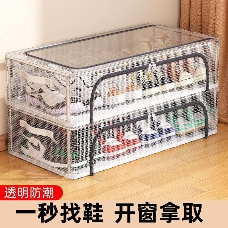 Caixa de sapato com sola de cama em PVC, caixa de armazenamento de sapatos, simples, economiza espaço, transparente, ant