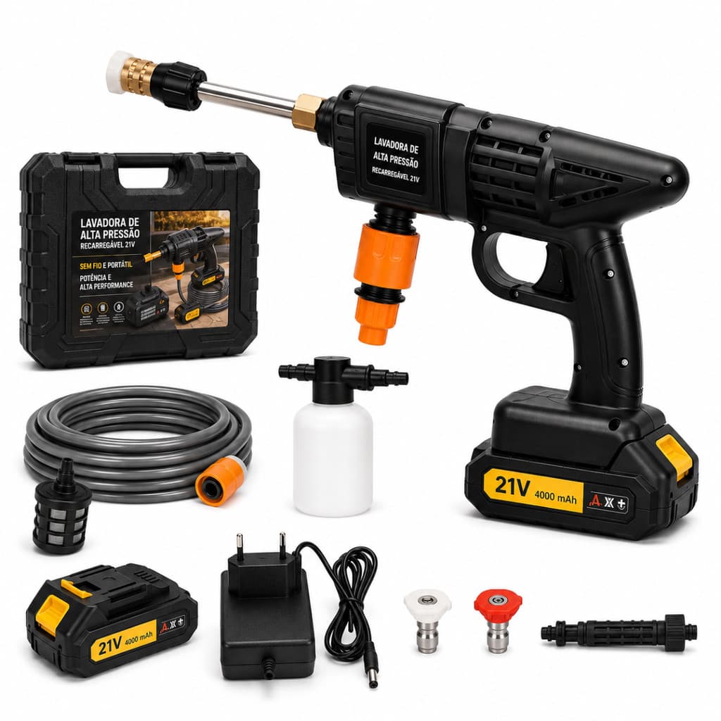 Lavadora De Alta Pressão Portátil Recarregável 21v Startools