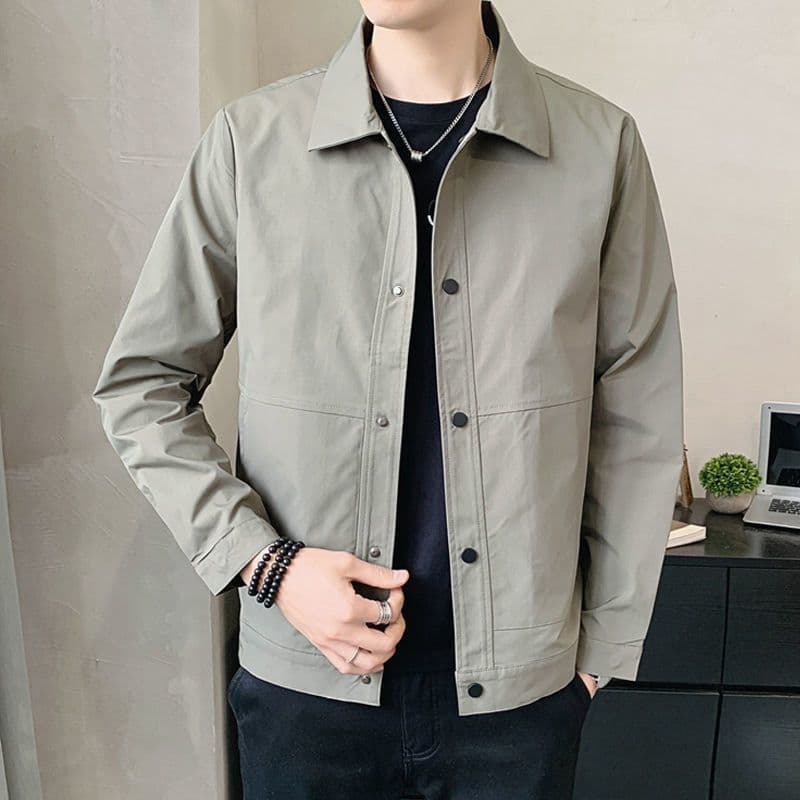 Workwear outono novo estilo jaqueta masculina Casual negócios lapela jaqueta versão coreana magro-ajuste topo masculino