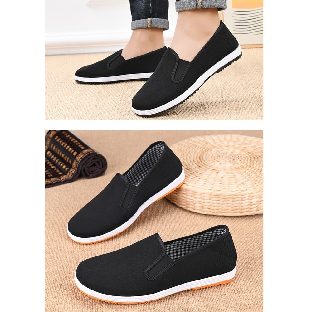 Velho pequim sapatos de pano sapatos de trabalho masculino de meia-idade idosos pai sapatos de um Pedal primavera verão