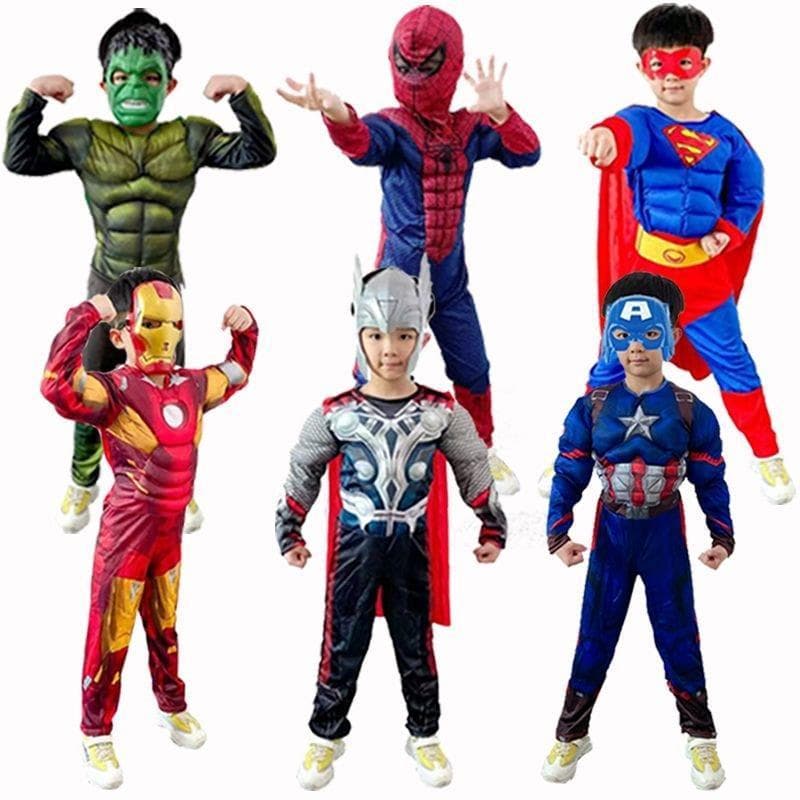 Fantasia infantil de Halloween Capitão América Optimus Prime Hulk Steel Spider