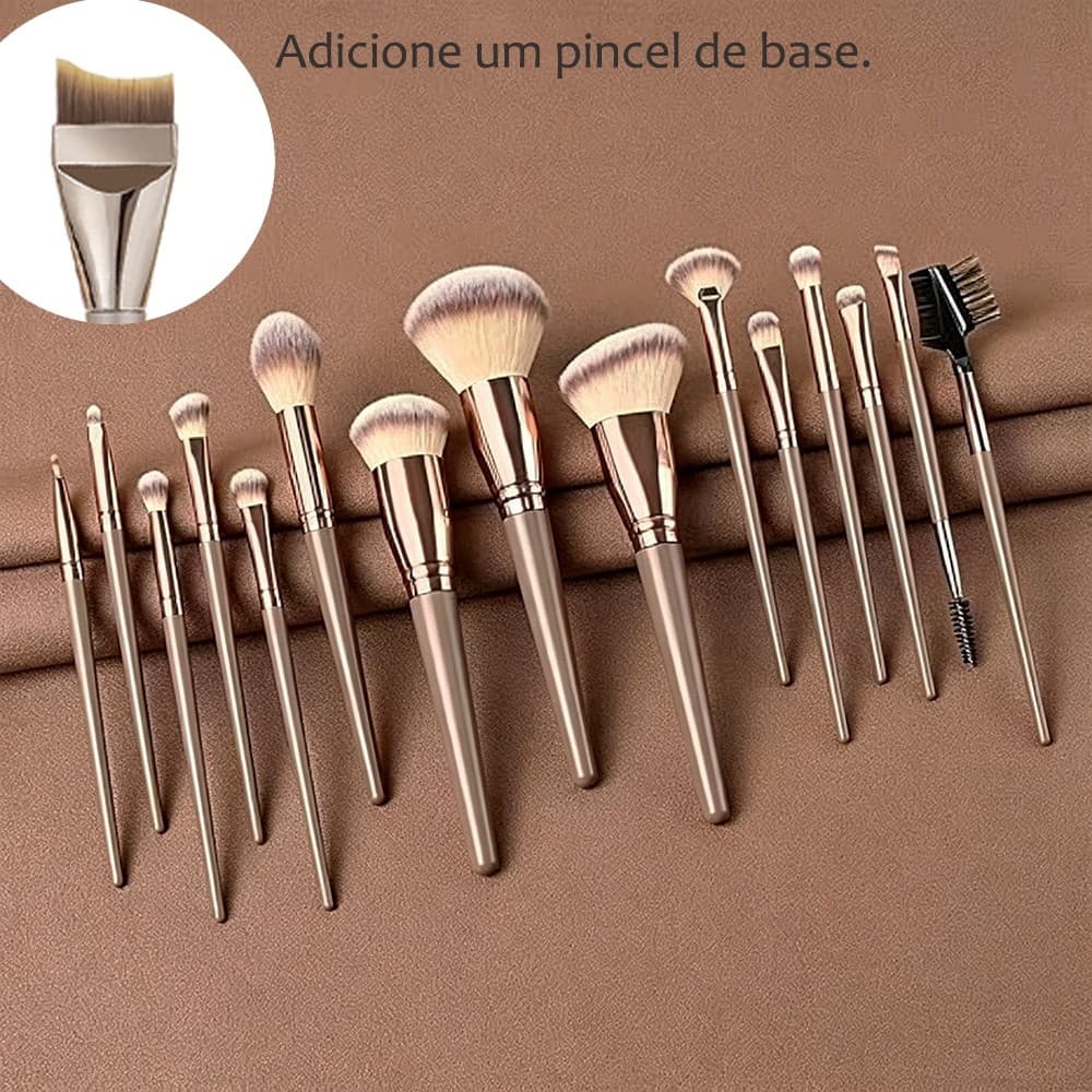 Kit 13 Pinceis Profissional Pincel Maquiagem Marrom dourado pincel de base maquiagem dos olhos