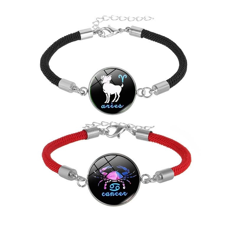 Pulseira luminosa de doze constelações, corda vermelha trançada, tendência retrô, artesanal, enviar amigos, casal