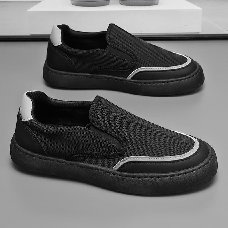 Primavera verão novo estilo respirável deslizamento-On leve sapatos casuais masculinos malha luz luxo velho pequim sapat