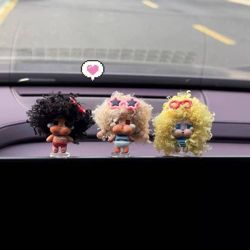 Decoração criativa de carro, personagem de desenho animado, cabeça de explosão, decoração de carro, Console central, tel