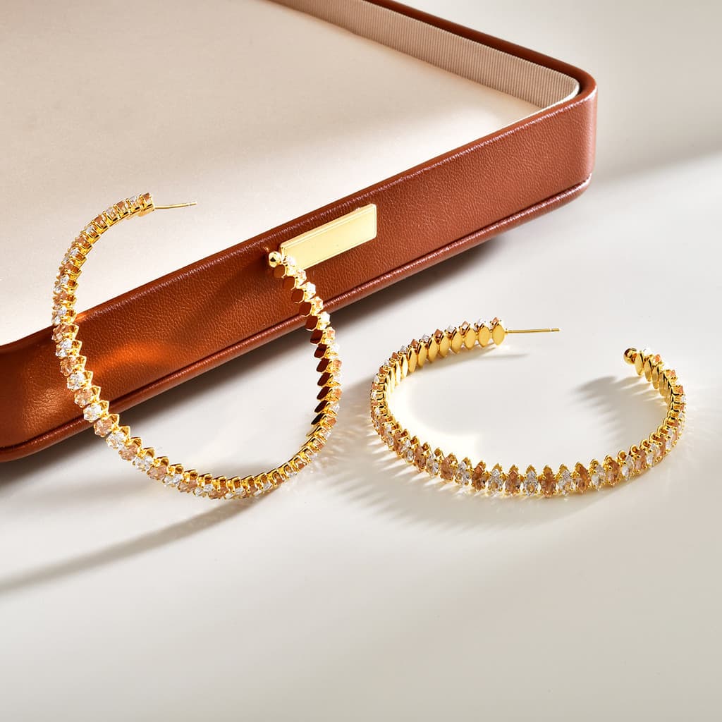 【110】Brincos redondos de luxo europeus e americanos cravejados de diamantes