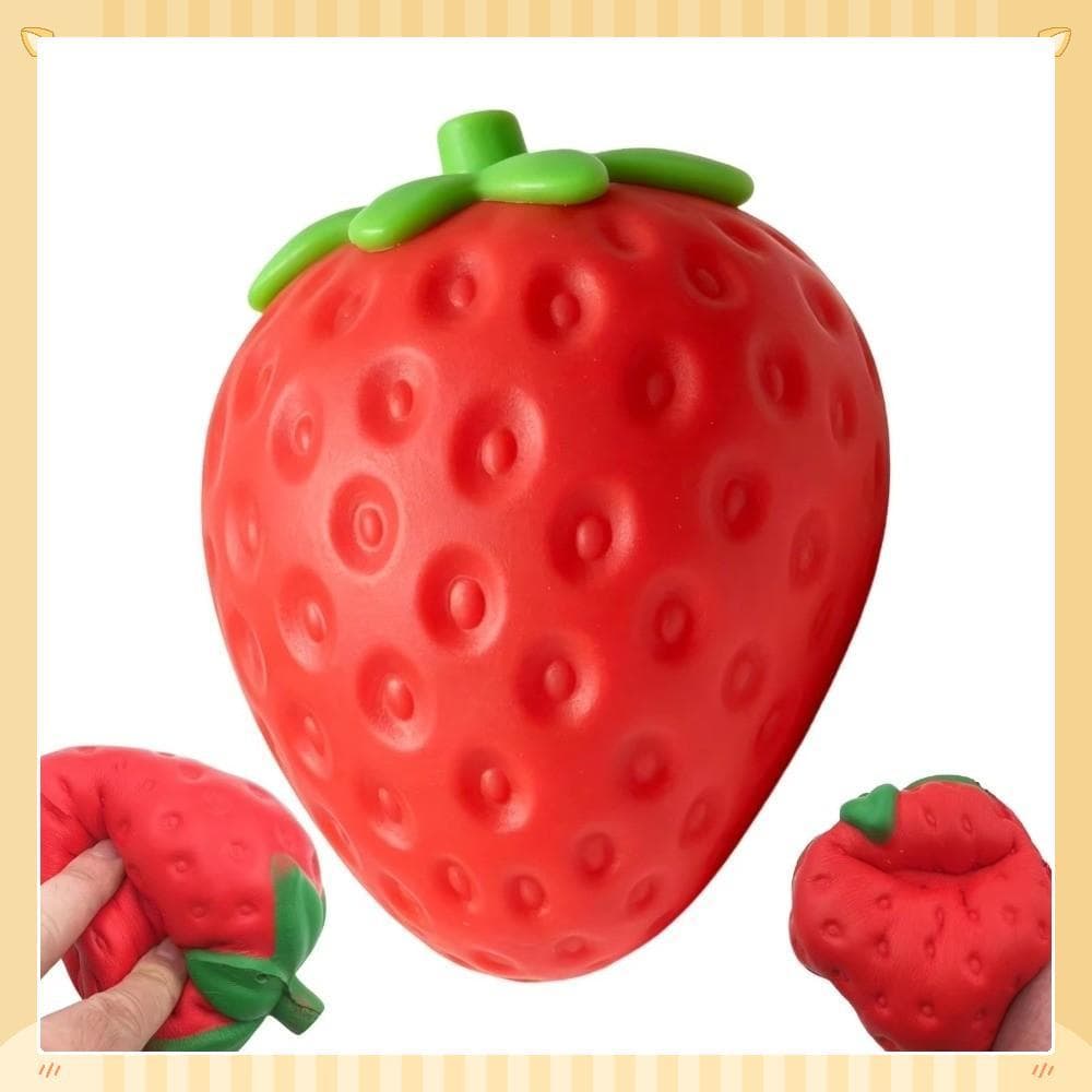 Bola De Aperto De Morango , Grande Anti-stress Engraçado , Brinquedo Em Forma De Fruta Macia