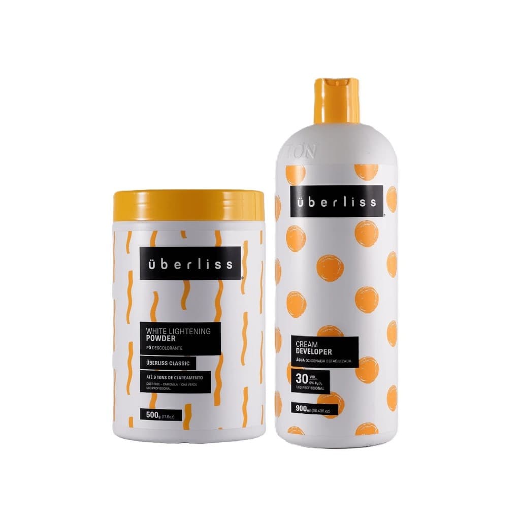 Kit Avlon Uberliss - White Lightening Powder Pó descolorante 500g + Água Oxigenada Estabilizada 30 Vol. 900ml