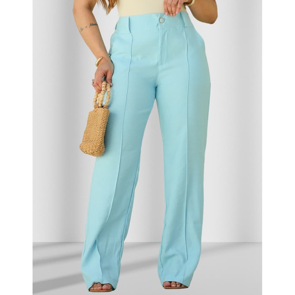 Calça Pantalona Alfaiataria Premium Com Bolsos Elegante