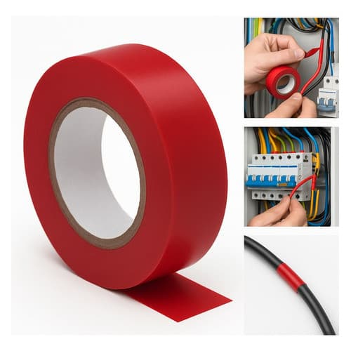 Fita Isolante 20m x 19mm vermelho antichama pvc Uso Profissional reforçada flexivel