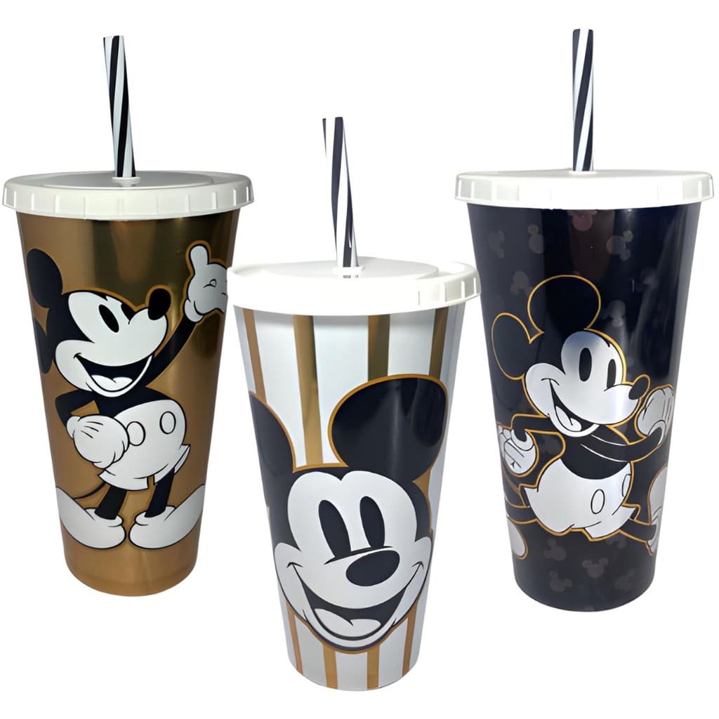 COPO REFRI COM TAMPA CANUDO MICKEY ADULTO 700ML PLASTICO AGUA SUCO