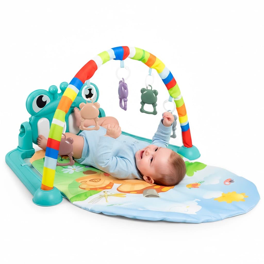 Tapete Ginásio de Atividades Sensorial Para Bebê Piano Musical Com Sons E Luz