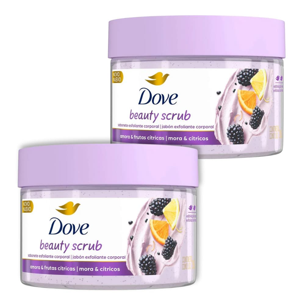 Kit 2 Esfoliante Corporal Dove Beauty Scrub Amora e Frutas Cítricas - 280g