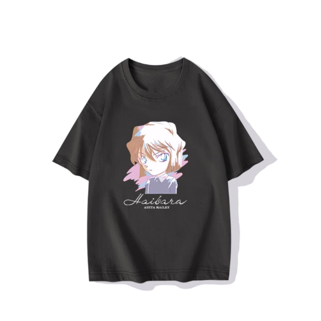 Camiseta Casual Masculina De Algodão Com Estampa Do Personagem Haibara Ai Do Detetive Conan