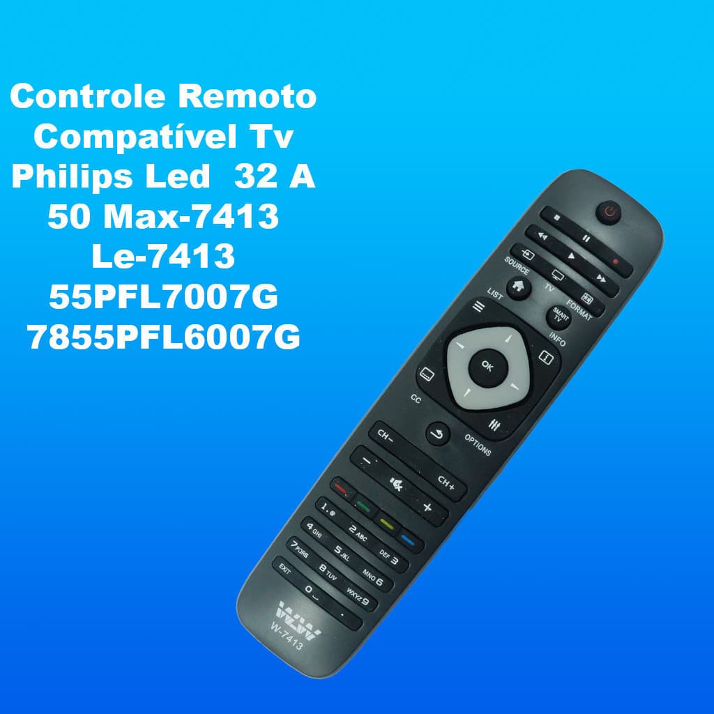 Controle Remoto Compatível para TV Philips LED – Modelos de 32” a 50”