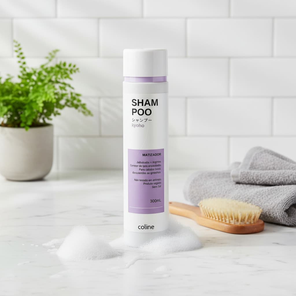 ✨Shampoo Kyoho Matizador Coline 300ml Neutraliza Tons Amarelados e Realça o Loiro