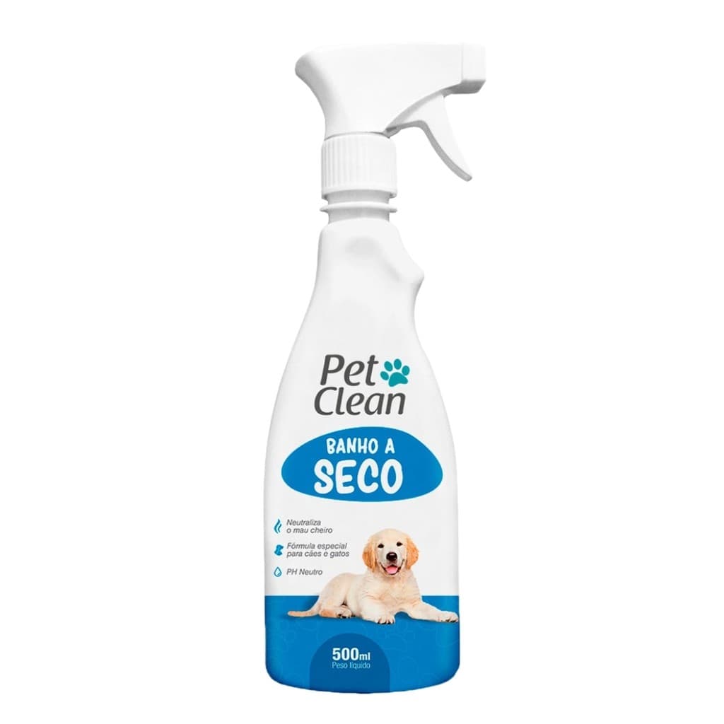 Shampoo Banho Seco 500ml Cães E Gatos Prático Pet Clean