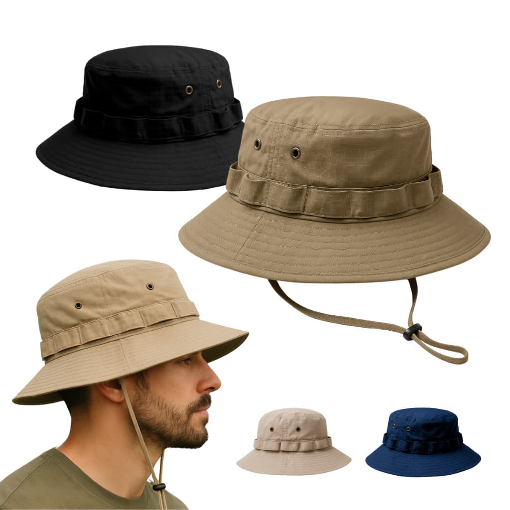 Bucket Chapeu Militar Boonie Hat Caça Chapéu Camping Pesca Masculino Feminino