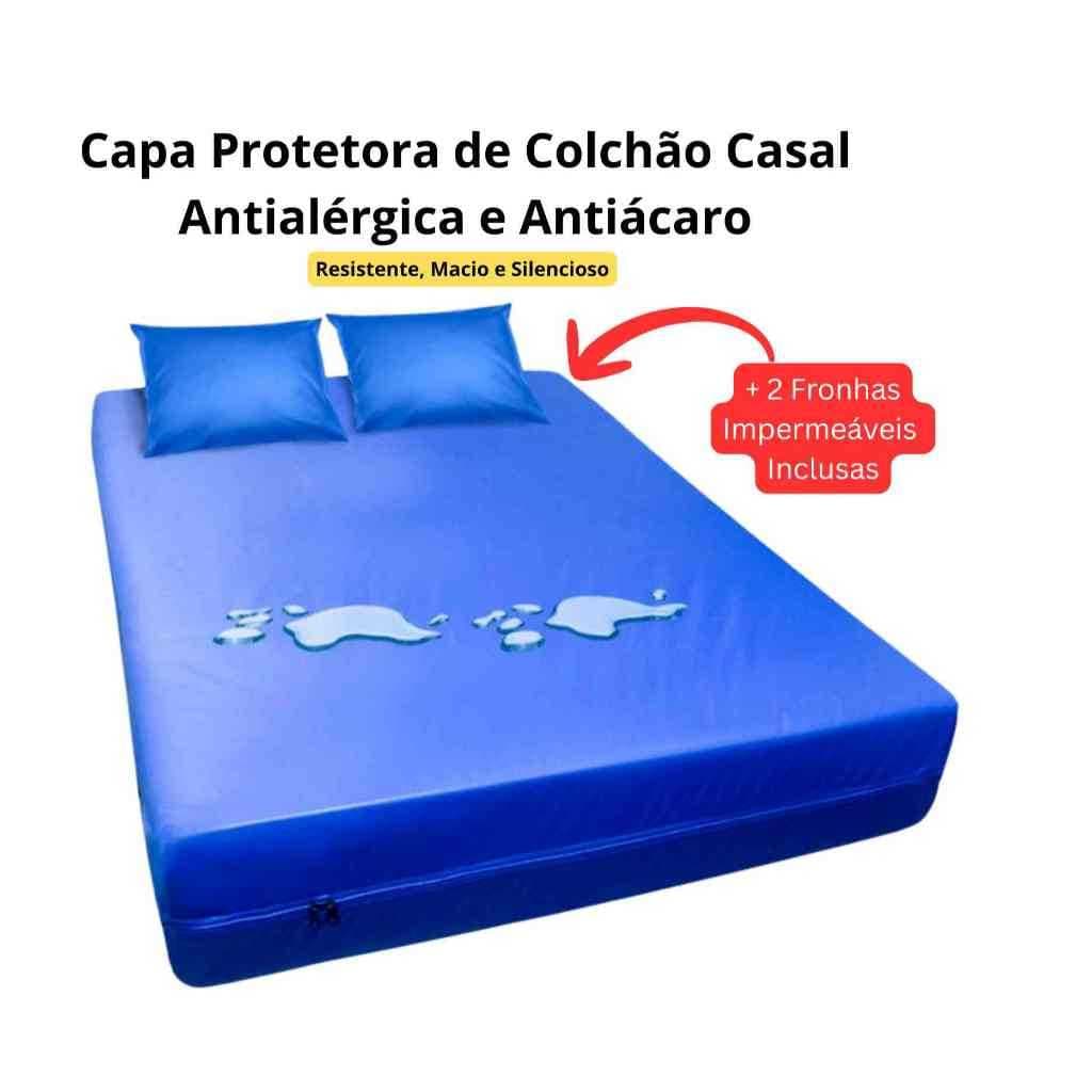 Capa Protetora de Colchão Casal 138x188x30 Impermeável Hospitalar Bagum Napa
