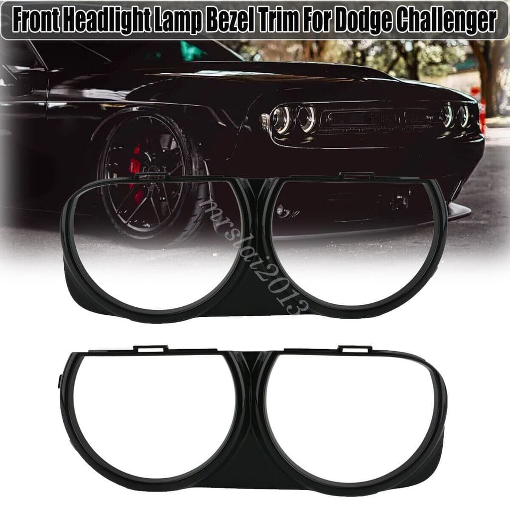 Par Esquerdo E Direito Da Moldura Lâmpada Do Farol Dianteiro Para Dodge Challenger 2015-2019