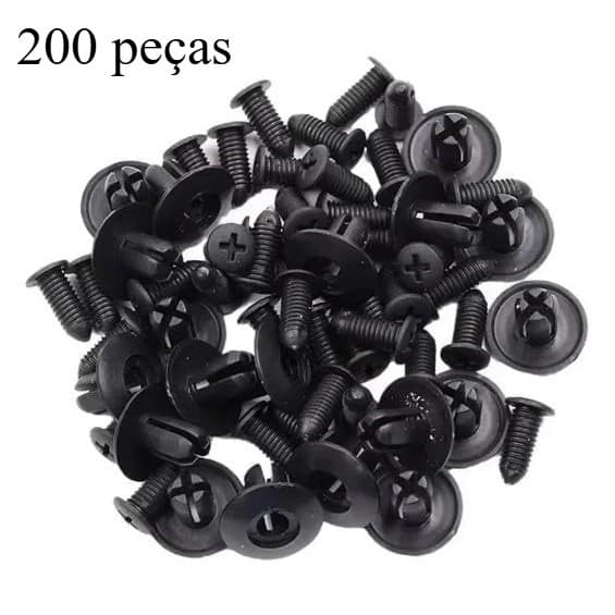 200 Peças Presilhas Plásticas Automotivas 100 Pares Fixadores De Forro E Parachoque Universalrsal Clipe de Fixação Preta