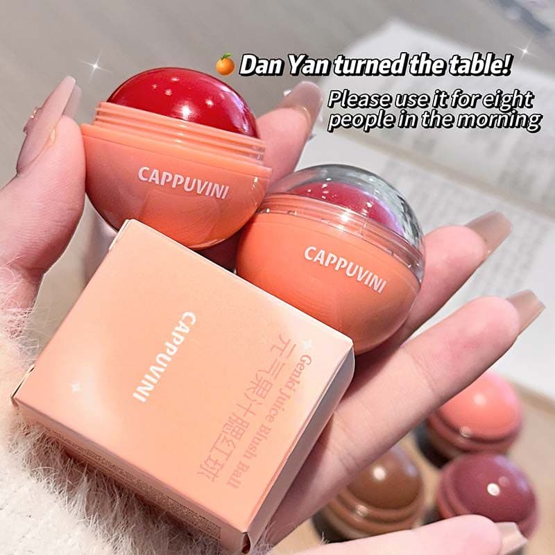 CAPPUVINI Dewy Juicy Blush Ball-Cor Frutada Da Bochecha , Descarga Rosada Natural , Maquiagem Portátil Com Brilho Saudáv