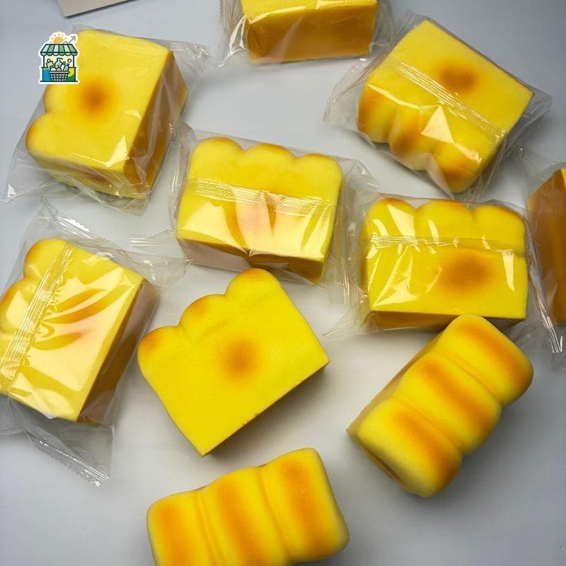 Brinquedo De Apertar De Recuperação Lenta Em Formato De Comida , 1 Peça , Realista , Torrada , Pão , Estresse , Para Esc