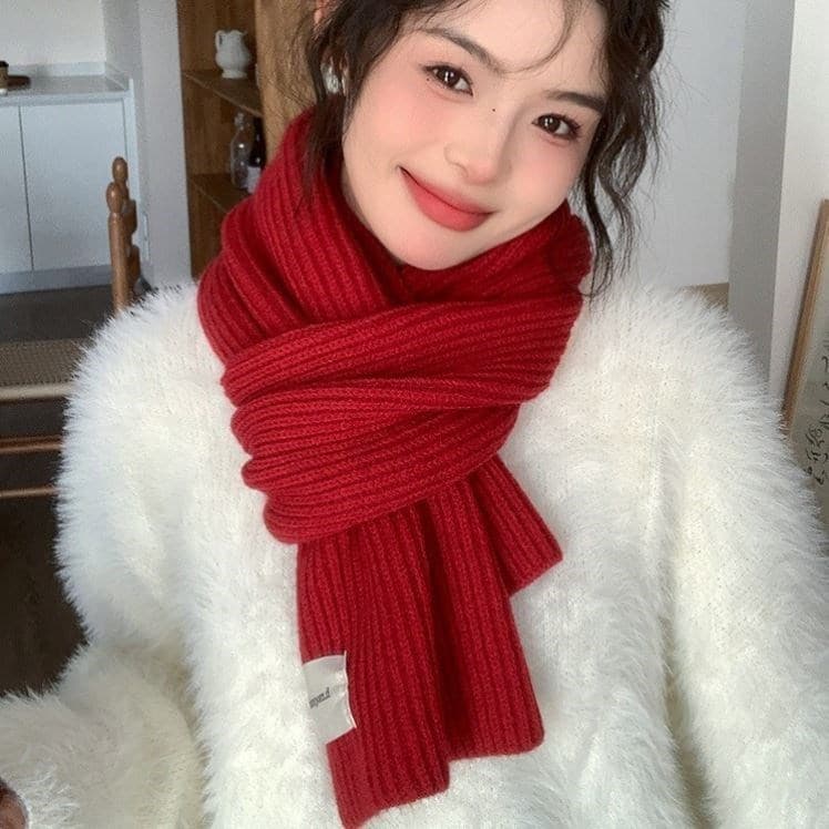 Ano novo lenço vermelho feminino inverno 2025 novo estilo versão coreana High-End natal quente engrossado cachecol de lã