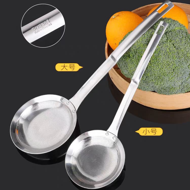 Colher de espuma 304 coador de aço inoxidável cozinha do agregado familiar graxa skimming colher filtro malha peneira pa