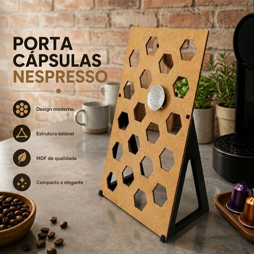 Porta Cápsulas Da Nespresso Em Mdf Decoração Casa Mesa Cozinha