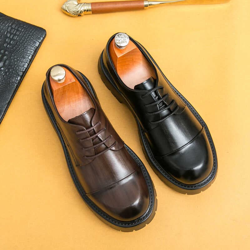 Sapatos de couro masculino Formal Wear negócios High-End estilo britânico meninos dedo do pé grande sola grossa Derby sa