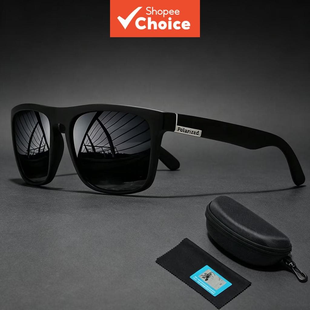 Óculos De Sol Quadrados Polarizados Uv400 Masculinos Retrô Para Dirigir Ciclismo Ao Ar Livre Com Estojo De