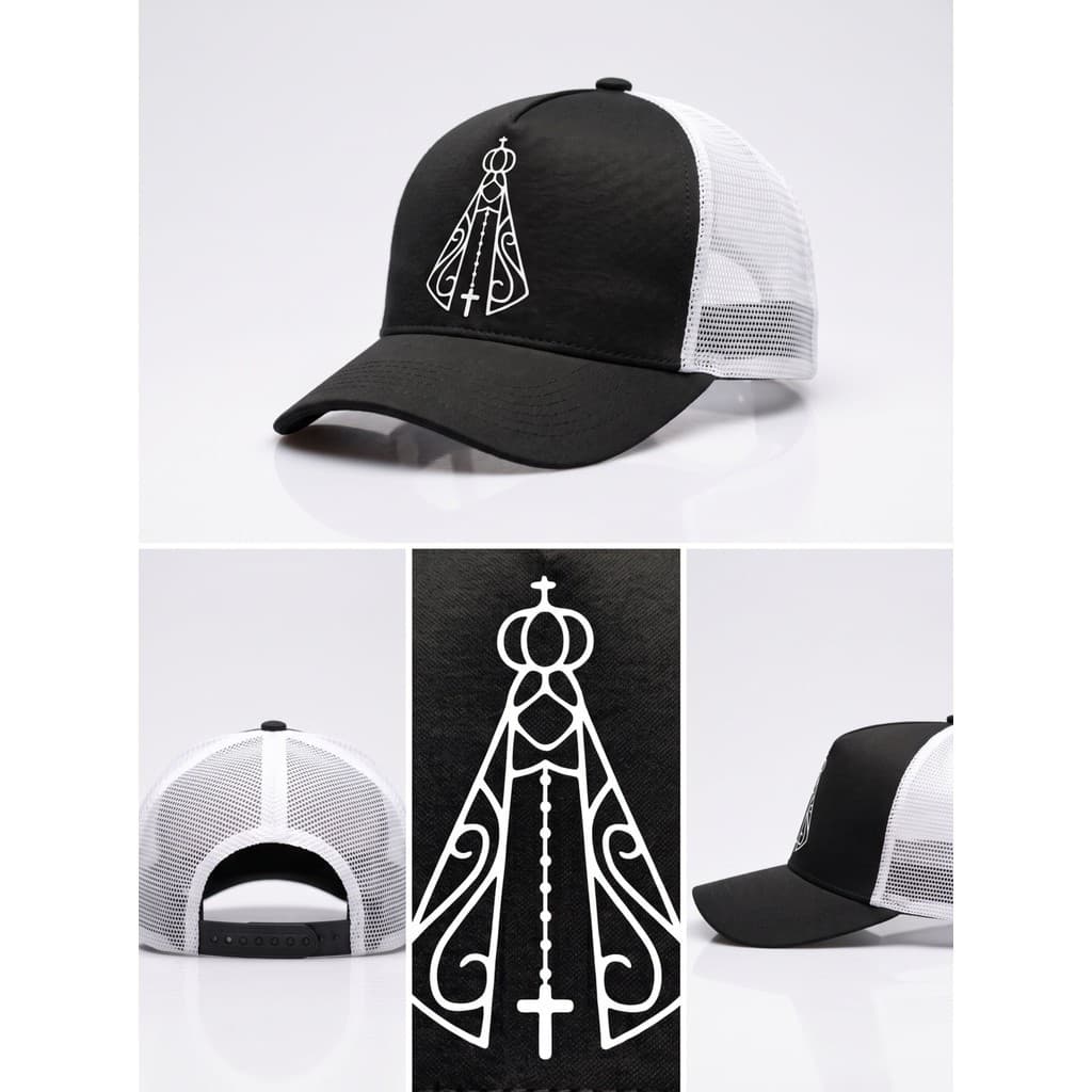 Boné Trucker Telinha Nossa Senhora Modelo Ajustável Religioso Country Agro Peão