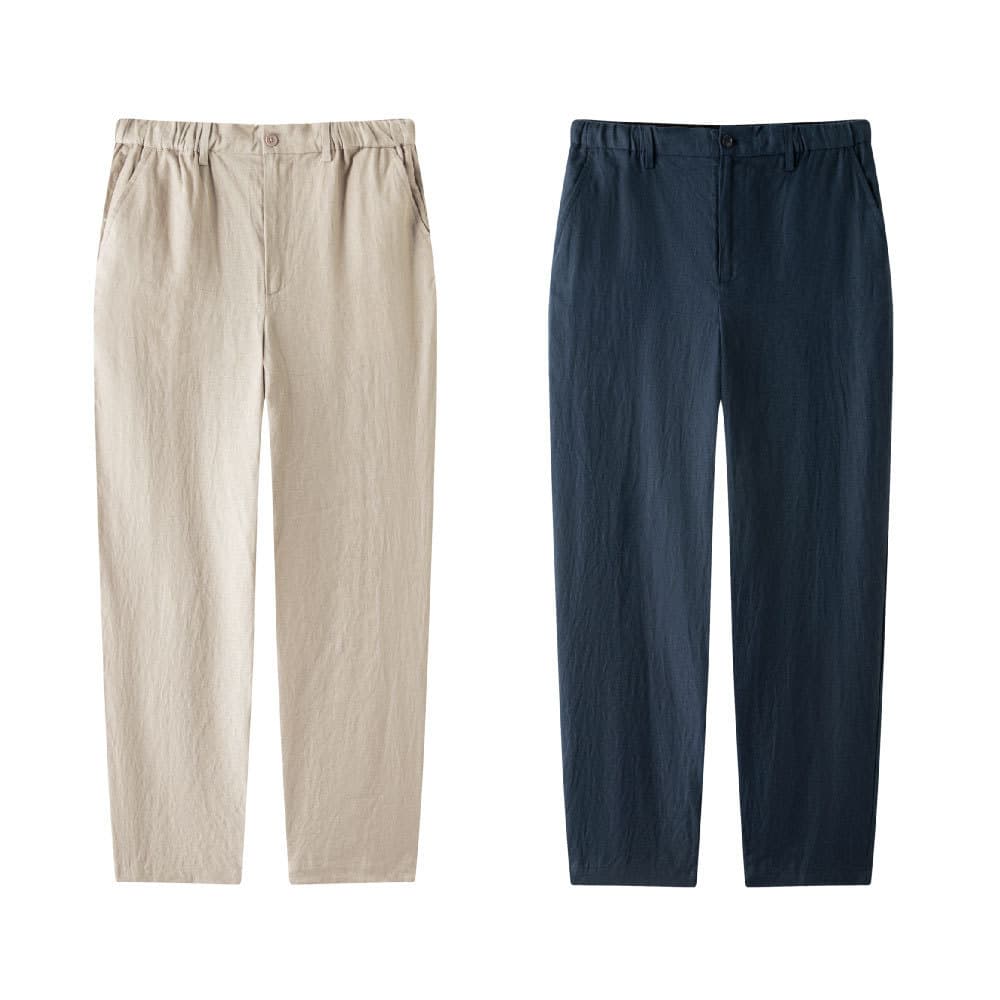 Calças cônicas lavadas de cânhamo masculinas importadas do Japão Calças casuais de verão Calças compridas masculinas est
