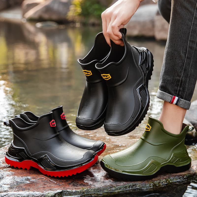 Botas de chuva masculinas outono inverno impermeável antiderrapante sola grossa resistente ao desgaste trabalho sapatos
