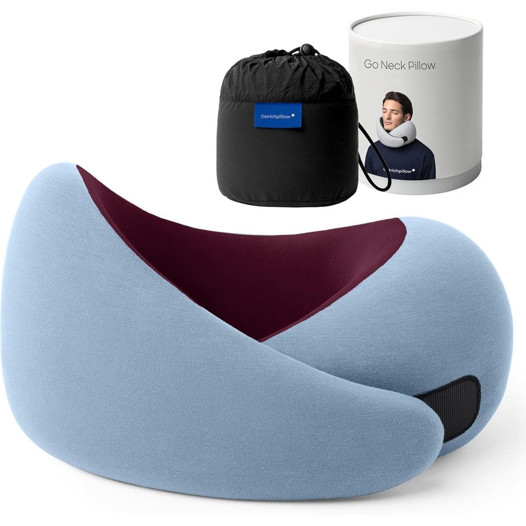 Almofada de Pescoço Ostrichpillow Go, Almofadas de Viagem para Aviões, Almofada de Viagem Premium em Espuma de Memória,