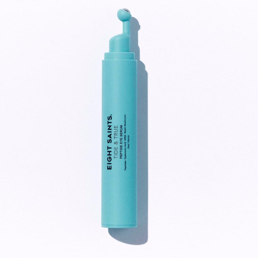 Eight Saints Tide & True Peptide Eye Serum para Inchaço e Rugas, Tratamento com Aplicador de Rolos para Olheiras e Linha