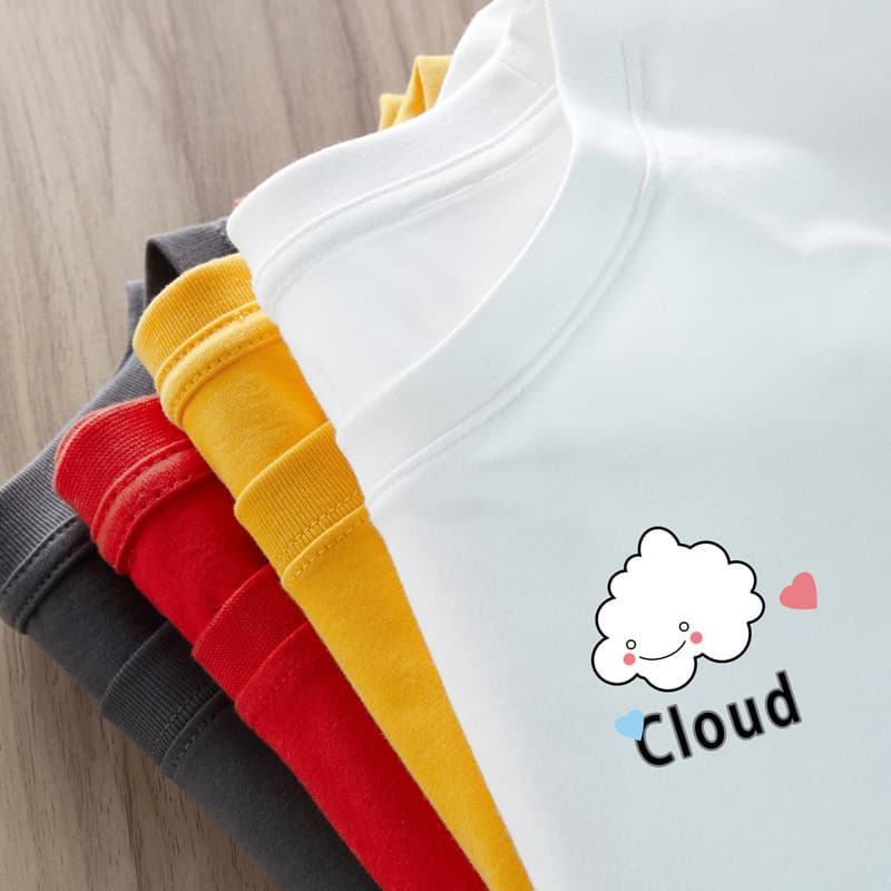 Camiseta masculina impressa algodão puro na moda estilo Hong Kong estudante casal de manga curta masculina solta tamanho