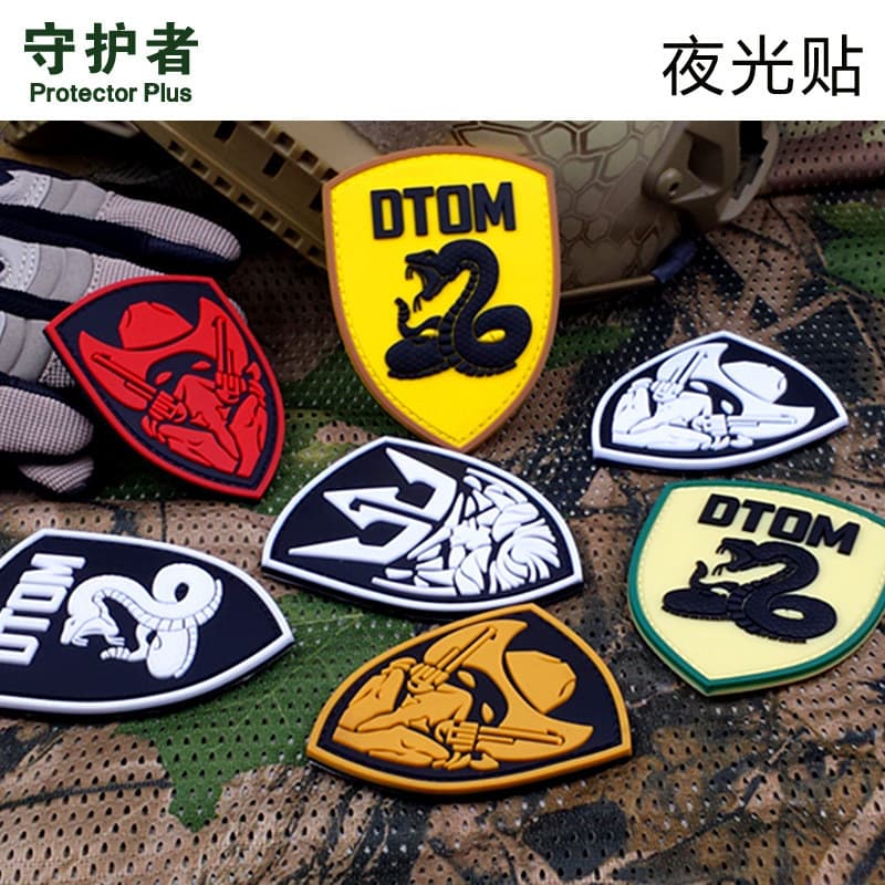 Luminoso velcro ventilador militar ao ar livre adesivo à prova dwaterproof água luminoso PVC velcro personalizado mochil