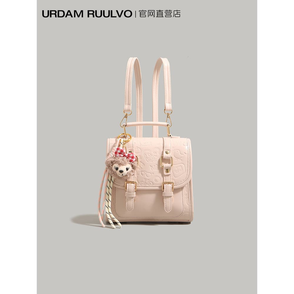 UR rosa simples mochila feminina 2026 novo estilo na moda estudante classe mochila All-Match Commuter bolsa de ombro bol