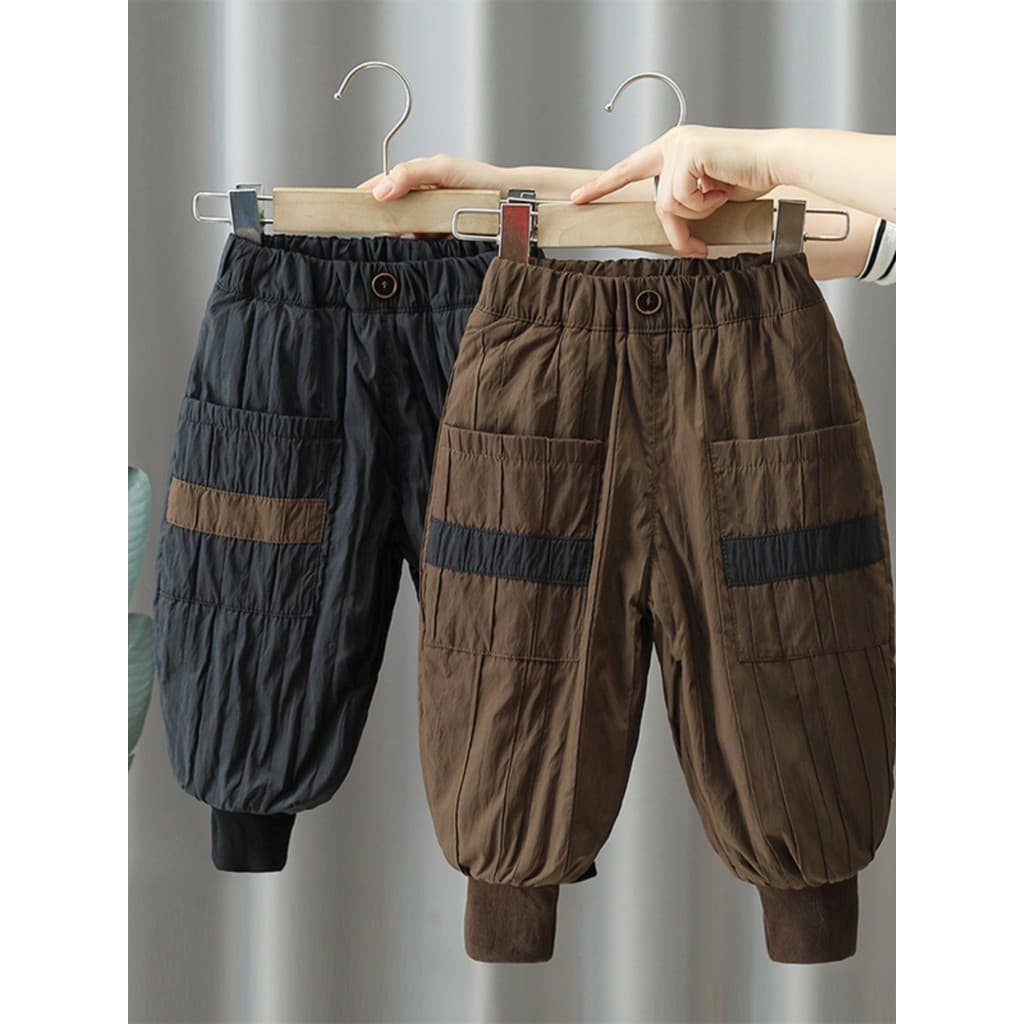 Calças de algodão para meninos roupas de inverno 2026 novo estilo crianças acolchoadas calças espessadas bebê inverno ex