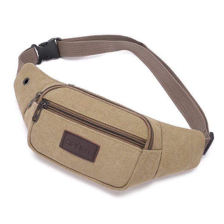 Nova bolsa de peito de lona masculina, grande capacidade, multicamadas, bolsa de cintura de negócios, Casual, resistente