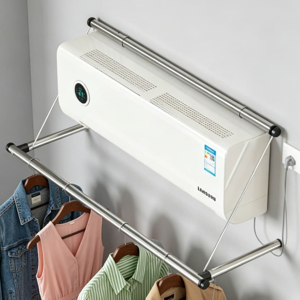 Varal de roupas com ventilação para ar condicionado, varal sem furos para dormitório para lençóis, varal multifuncional