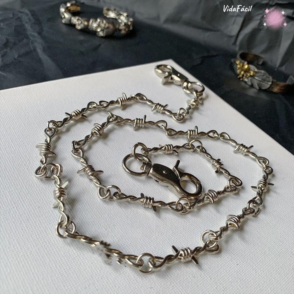 Corrente De Cintura Longa Perfumada , Calças De Hip Hop De Metal , Fio De Espinhos Da Moda Grunge Goth Punk Colar Presen