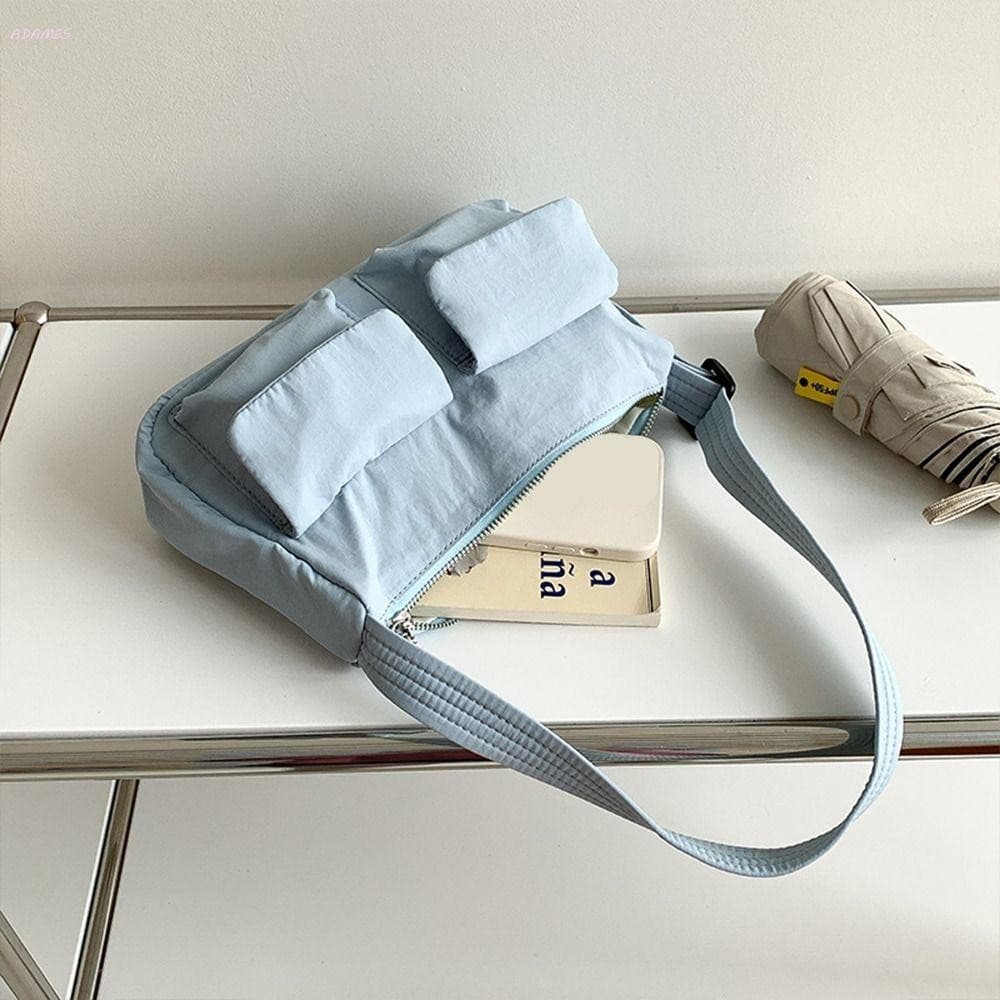 Bolsa De Ombro Único ADAMES , Transversal De Nylon De Cor Sólida Mensageiro À Prova D'água Com Vários Bolsos