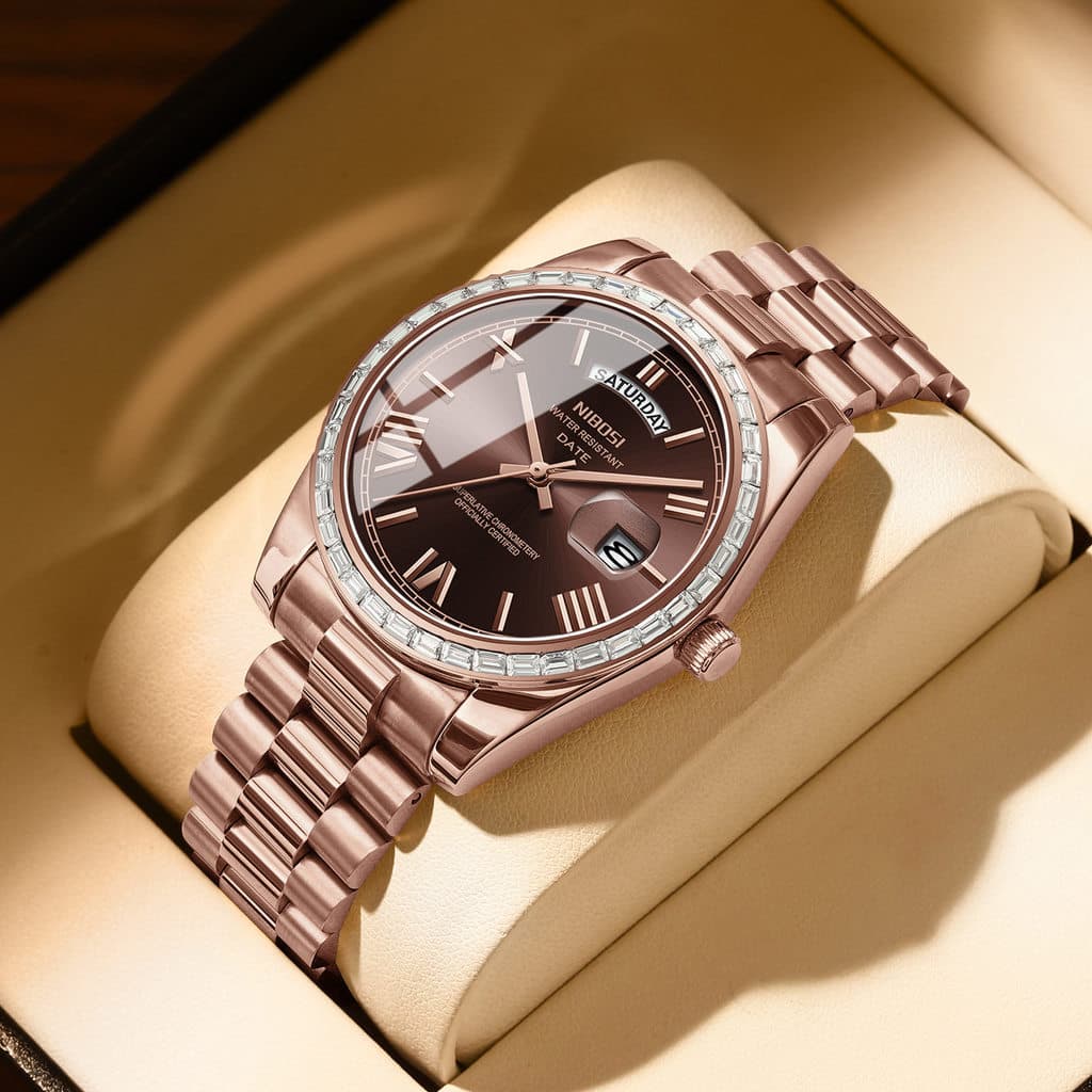 Relógio masculino atmosférico luxo moda tendência high-End sentido negócios banda de aço relógio masculino relógio de qu