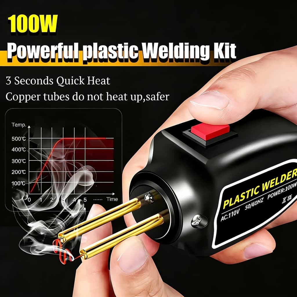 Kit de reparo de soldagem de plástico portátil 100w, Mini pistola de soldagem quente, para-choque de carro, guarda-lamas