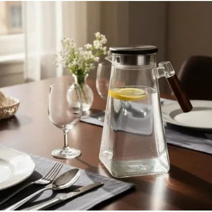 Jarra Em Vidro Resistente Com Tampa Inox 1,8 L