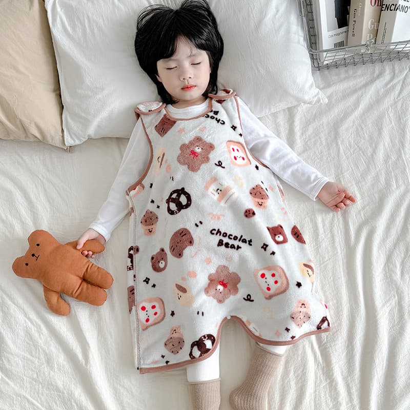 Crianças sem mangas saco de dormir bebê flanela outono inverno quente Kick-prova colcha bebê Coral velo colete barriga P