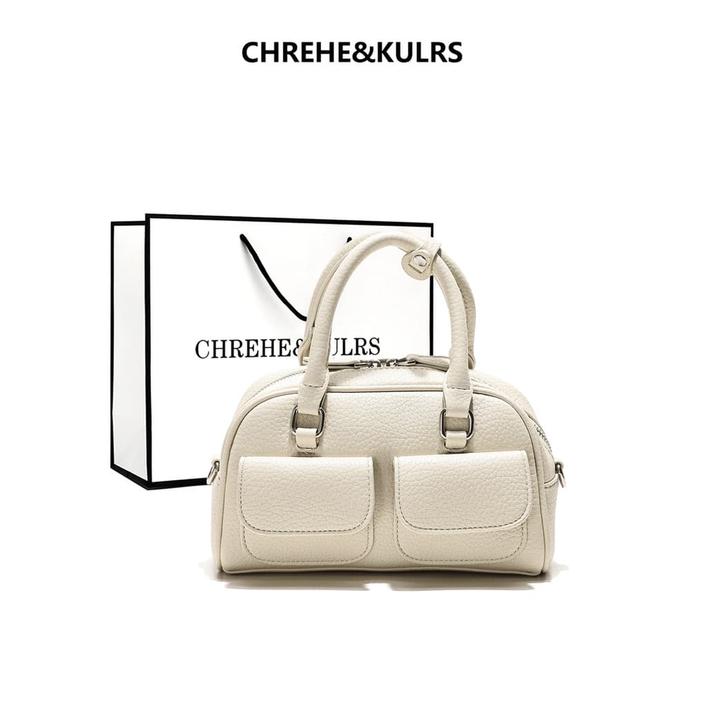 CHREHE & KULRS Bolsa de boliche feminina 2026 verão novo estilo de grande capacidade bolsa mensageiro de ombro portátil